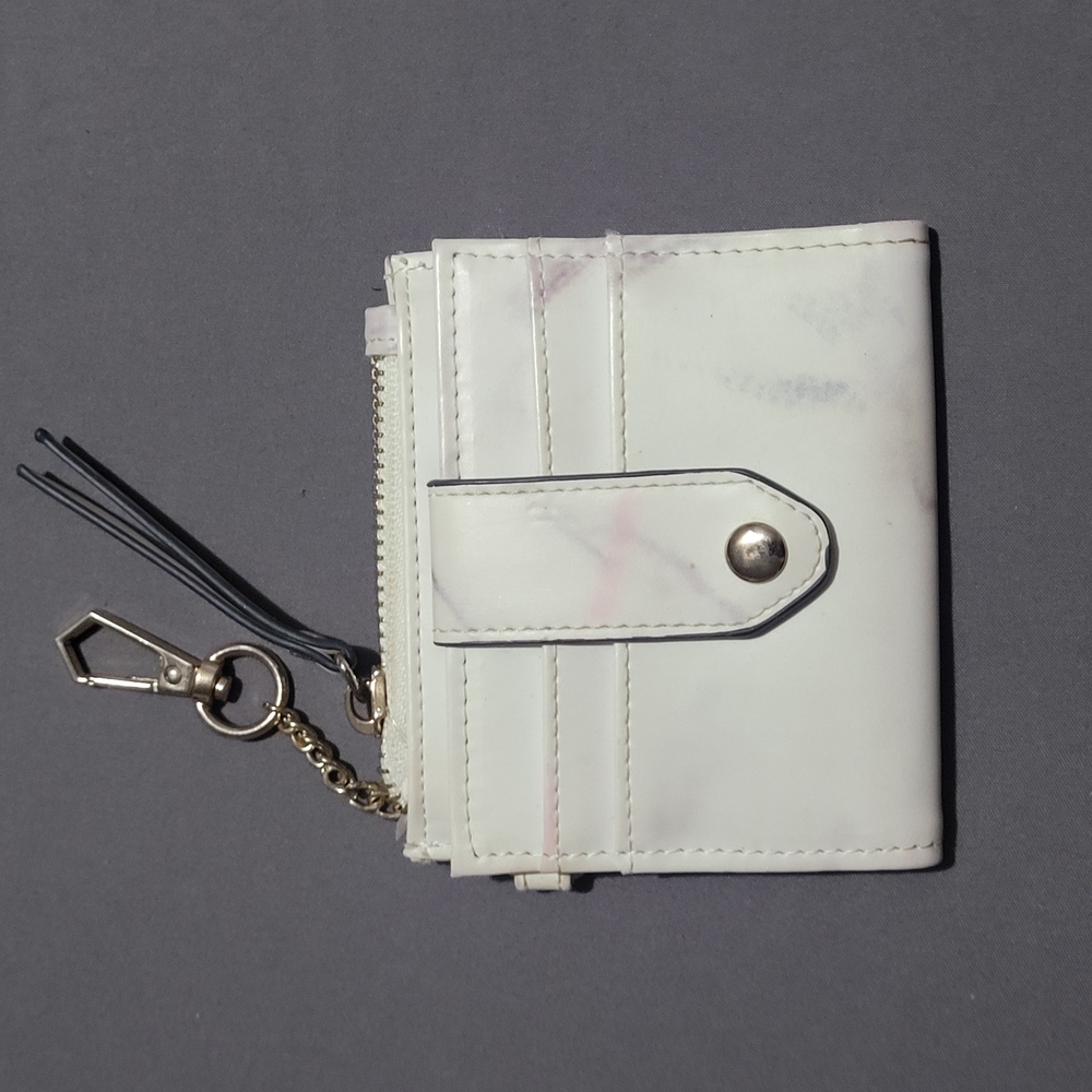 Unk White Wallet with Gold Accents